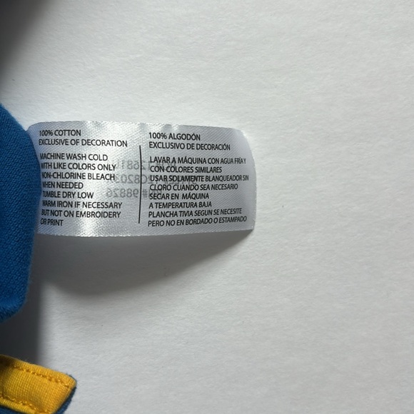 US Polo blue with yellow logo short sleeve shirt boys size 8 medium 100% cotton - Picture 3 of 4